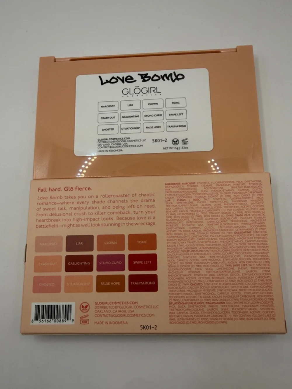 GLOGIRL COSMETICS, Love Bomb Eyeshadow Palette, NIB